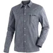 Maier Sports Funktionshemd "Mats L/S", Herren, Gr. 58, Normalgrößen, grau, 97% Polyester, 3% Elasthan, Hemden Funktionshemd, Herren Hemd langarm, karriertes Freizeithemd, Langarmhemd, Regular Fit