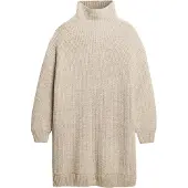 Superdry für Damen. W8011763A Beigefarbenes, klobiges Kleid (M), Lässig, Acryl, Langarm
