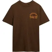 Superdry für Herren. M1012128A Kupferlabel-T-Shirt braun (L), Lässig, Baumwolle, Kurzarm