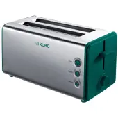 KUBO KBT4177 XL 2E Langschlitz-Toaster, Edelstahlgehäuse, Stoppfunktion, Auftaufunktion