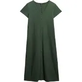 Superdry für Damen. W8011860A Grünes Midi-Strickkleid (S), Lässig, Baumwolle, Kurzarm