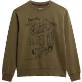Superdry für Herren. M2014249A Tokyo Narrative Lose Sweatshirt braun grünlich braun (M), Lässig, Baumwolle