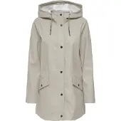 ONLY Kurzmantel "ONLELISA RAINCOAT OTW NOOS", Damen, Gr. XS, beige (silber lining), Web, Obermaterial: 100% Polyester, unifarben, Po-bedeckend, Mäntel Kurzmantel, beschichtete Qualität