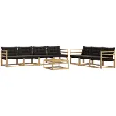vidaXL Outdoor-Sofagarnitur 8 pcs Weiß und Schwarz