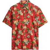 Superdry für Herren. M4010947A Hawaii-Hemd rot (L), Lässig, Modal, Kurzarm