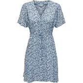 ONLY Minikleid "ONLEVIDA S/S SHORT DRESS WVN NOOS" Viskose, regular fit, V-Ausschnitt