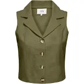 JDY Anzugweste "JDYMILAN LINEN S/L WAISTCOAT TLR" mit Leinen