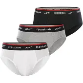 Reebok Herren Wiggins Performance Drei-Pack Unterhosen Schwarz/Grau meliert/Weiß