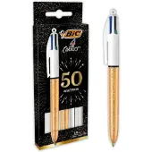 BIC 4-farben-kugelschreiber 50-jähriges Jubiläums-geschenkset Glanz Mattgold + Glanz Silber 2 Einheiten 1 Einheit