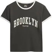 Superdry Ath Ess Ringer Fitted Kurzarm-t-shirt