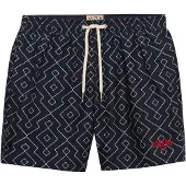 Superdry für Herren. M3010262A Premium Printed 15 navy Badeanzug (L), Strandbekleidung, Recyceltes Polyester, Marine