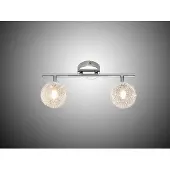 Reality Deckenleuchte Strahler WIRE 2 flammig Alu Drahtgeflecht Silber Chrom Breite 36cm