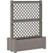 vidaXL Großer Pflanzer mit Spalier Grau 99,5 x 43 x 133,5 PP