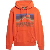Superdry für Herren. M2014240A Great Outdoors Entspannte Kapuze orange (S), Lässig, Baumwolle, Langarm