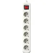 Silver Sanz Steckerleiste mit 6 Steckdosen und Schalter Silver Electronics Weiß