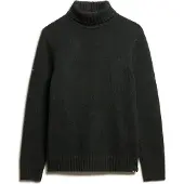 Superdry für Herren. M6110618A Schwarzer gebürsteter Rollkragenpulli (M), Lässig, Polyester