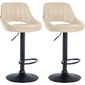 CLP 2er Set Barhocker Milet Kunstleder B creme
