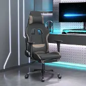 vidaXL Möbel Gaming-Stuhl mit Fußstütze Schwarz und Taupe Stoff 2023