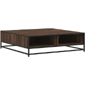 vidaXL Couchtisch Braun Eichen-Optik 100x100x30cm Holzwerkstoff Metall