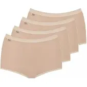 Sloggi Maxislip "Basic+", Damen, Gr. 56, beige (porcelain mousse), Single Jersey, Obermaterial: 95% Baumwolle, 5% Elasthan, figurbetont, Unterhosen Maxislip, weiche Nähte, Baumwollmischung