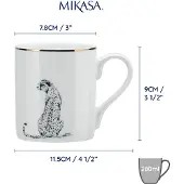 MIKASA Cheetah Straight-Sided Porcelain Mug, 280ml