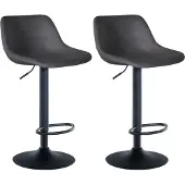 CLP 2er Set Barhocker Loft Samt dunkelgrau