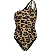 Protest Badeanzug Damen PRTMunroe One-Shoulder Fudgecamel-Größe 44