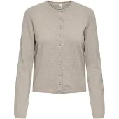 ONLY Strickjacke "ONLLOYAL LIFE LS O-NECK BUT CAR KNT NOOS" gerippte Ärmelbündchen