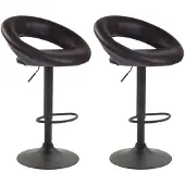 CLP 2er Set Barhocker Olinda Kunstleder schwarz braun