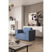 Fun-Möbel Sessel Designersessel WALDO in Stoff Poso Blau