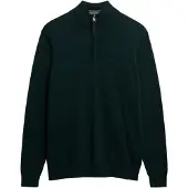 Superdry für Herren. M6110690A Pullover Essentials Half Zip grün (M), Lässig, Baumwolle