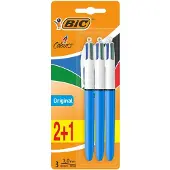 BIC 4 Colors Original Mehrfarbiger All-in-One-Stift Medium 1,0 mm Grn Blau Rot Schwarz 3 pro Packung