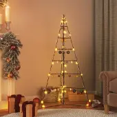 vidaXL Metall-Weihnachtsbaum für Dekorationen Schwarz 140 cm
