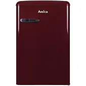 Amica KS 15611 R, Kühlschrank mit Gefrierfach im Retro Design, 85 cm Höhe, wine red,