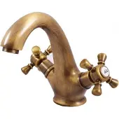 RAV KLASSIK-Waschtischarmatur mit Siphon in Chrom, Messing oder Gold SLEZAK
