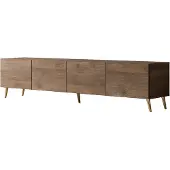 Lookway TV-Schrank COLGANTE 200 cm, Nussbaum / gold, LED-Beleuchtung
