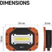 Emos tragbare LED-Arbeitsleuchte, wasserdicht, Helligkeit 700 lm, 35 m Leuchtweite, 3 Lichtmodi, batteriebetrieben, bis zu 14 Stunden Leuchtdauer, P4113