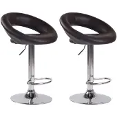 CLP 2er Set Barhocker Olinda Kunstleder chrom braun