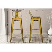 CLP 2er Set Barhocker Mason gold