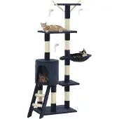 Sonstiges Möbel Katzen-Kratzbaum mit Sisal-Säulen 138 cm Dunkelblau 2023