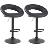 CLP 2er Set Barhocker Olinda Kunstleder schwarz grau