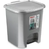 PlasticForte Treteimer - Kunststoff - silber - 7,5 Liter