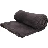 Huismerk Fleecedecke - kariert - Polyester - anthrazit - 125 x 150 cm
