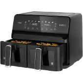 Uni-T Teesa TSA8089 Heißluftfritteuse mit zwei Kammern, 8 l, 2700 W, schwarz