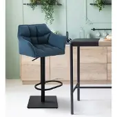 CLP Barhocker Damaso B Stoff blau