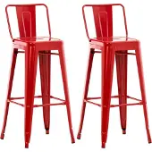 CLP 2er Set Barhocker Mason rot