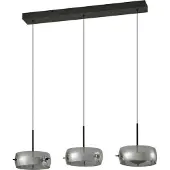 LUCANDE LED-Hängeleuchte Martis, schwarz, 3-flg., step-dim