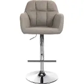 CLP Barhocker Natoma Stoff chrom taupe