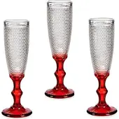 Vivalto - Champagnerglaser Serie Monaco - 6x - roter Boden 180 ml