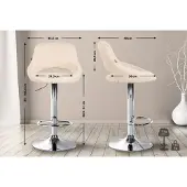 CLP Barhocker Milet Stoff chrom creme
